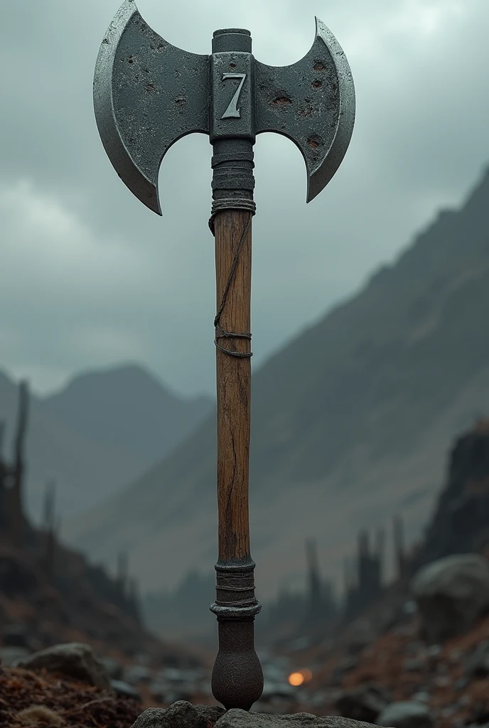 Realistic image 4k ultra HD axe name Rafael number 7