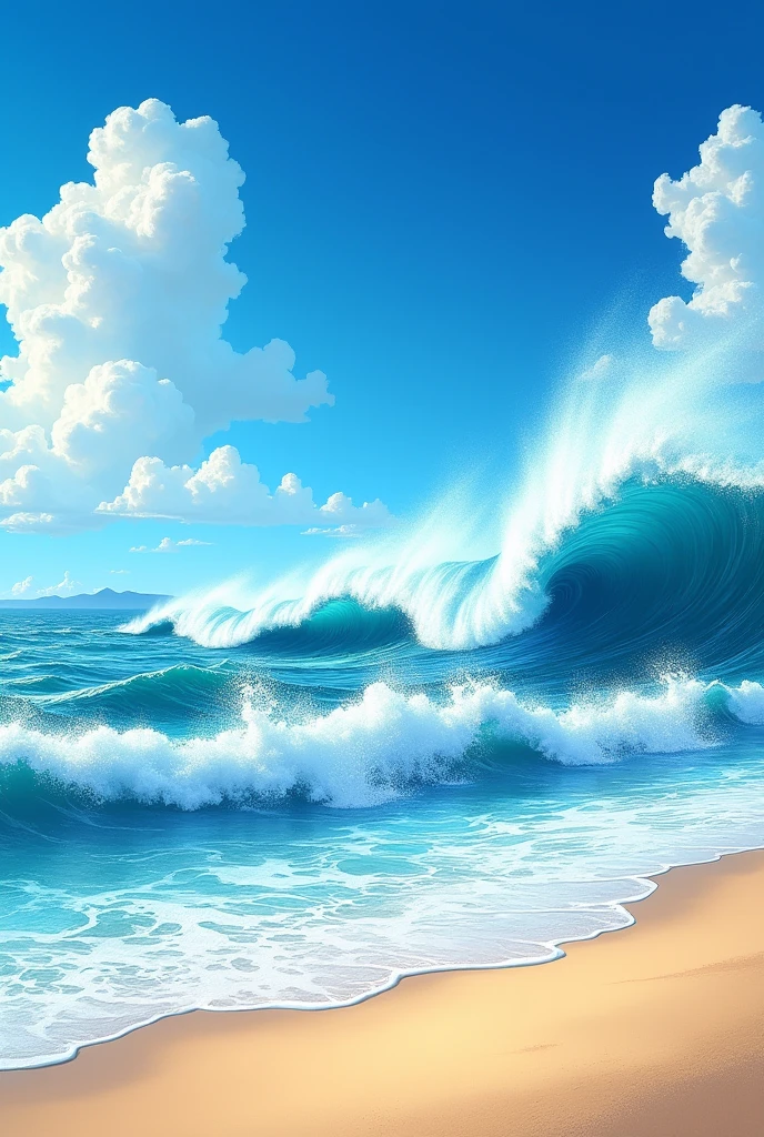 Bright Sea、A photo of waves crashing on the beach
