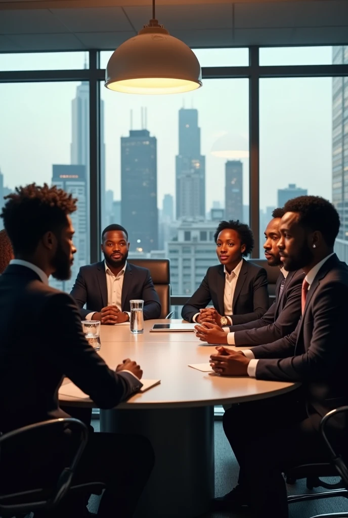 Hold a business meeting with only black people, make the image full screen