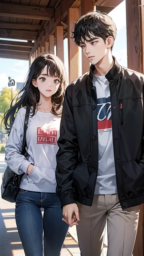 college student couple,shut your mouth, Stationary face