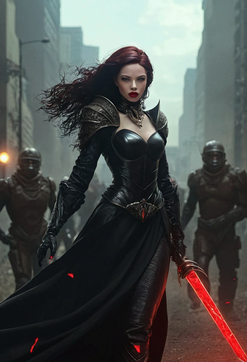 Changer her hair to a brown color and put her lips red