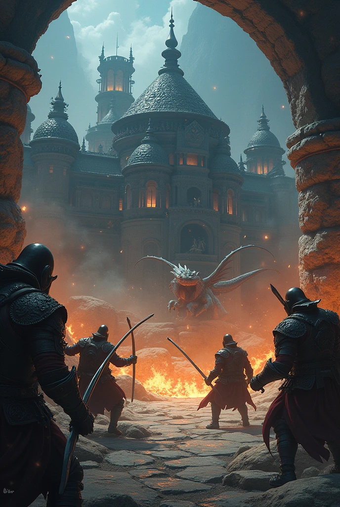 Battle scene in Dungeon Dragon Quest