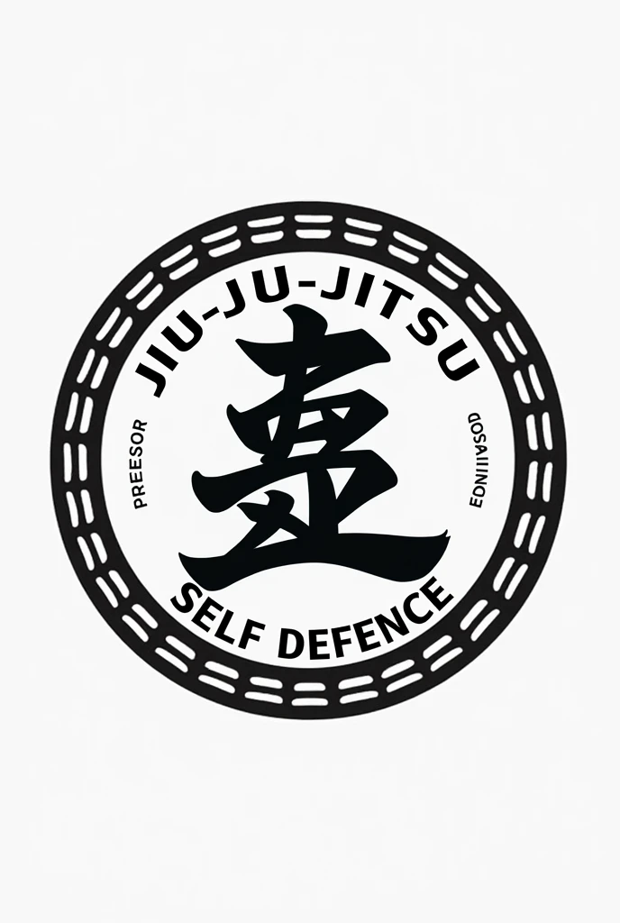 round logo for a jiu-jitsu team with the words jiu-jitsu self defense and professor Genilson santos