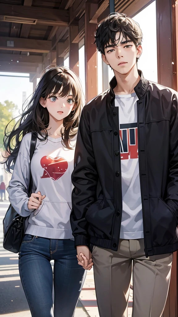 college student couple,shut your mouth, Stationary face
