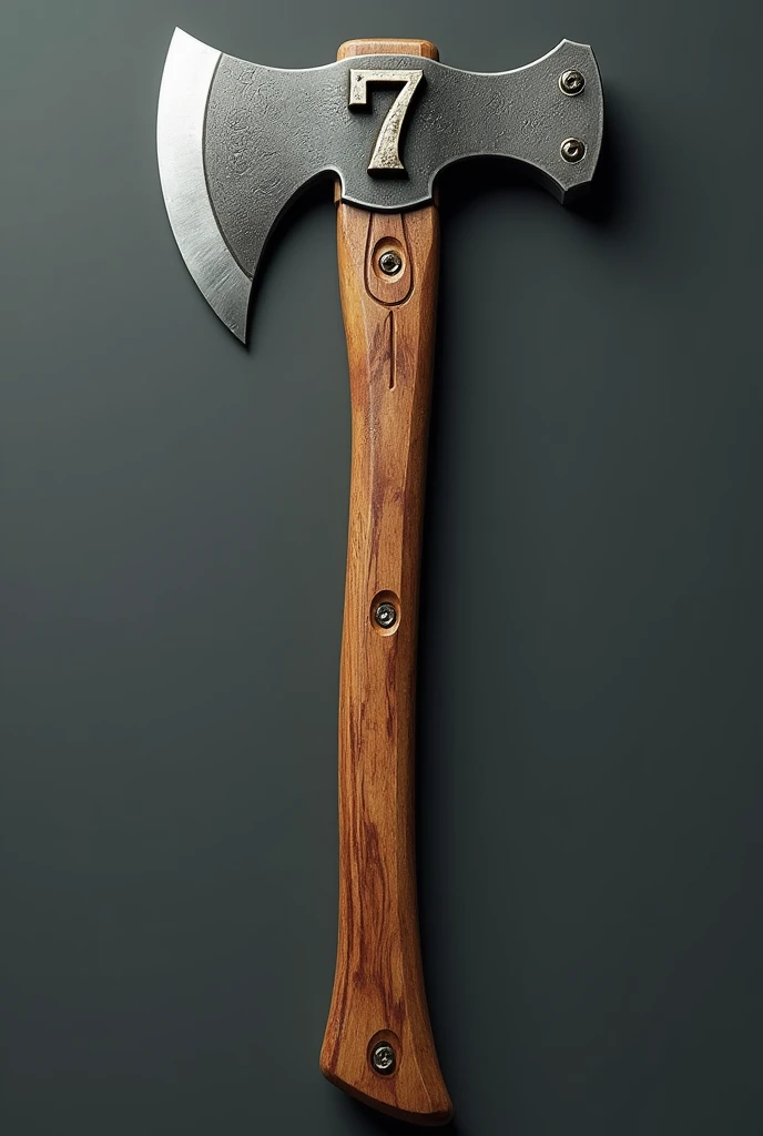 Realistic image 4k ultra HD axe name Rafael stuck number 7