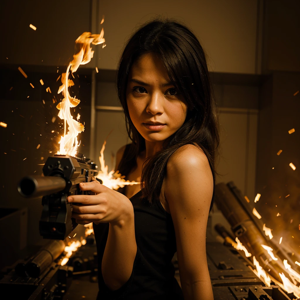 Make an image of a person with firepower