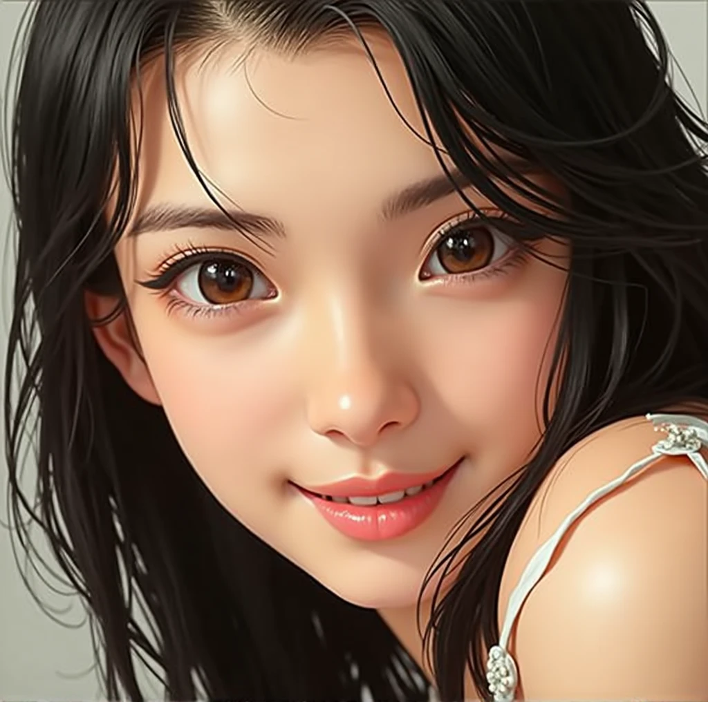 A beautiful Japanese female artist, pure white skin, "Maria Ozawa" aged 23 years who works as a teacher, stood wearing a transparent shirt with a low cleavage, so that her black bra and short skirt were visible, she explained to the students. The face must be clear and detailed. Behind him were many students wearing school clothes, while paying attention to the teacher. Original photo. 8K HD.