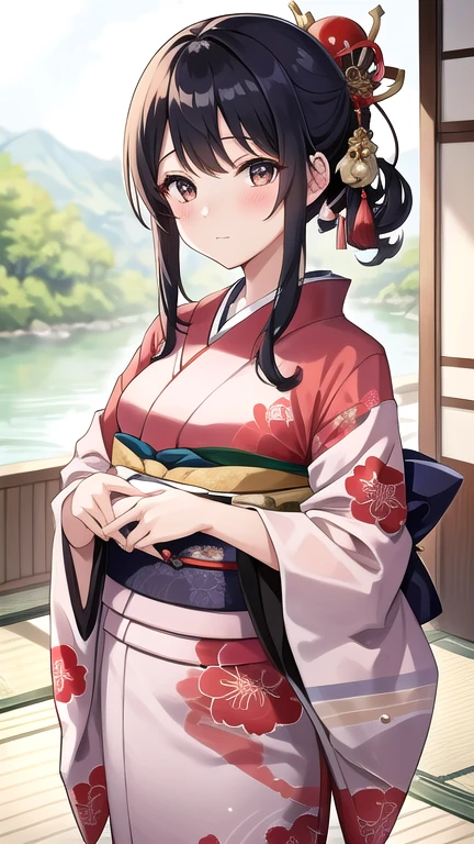 Japanese girl wearing a kimono