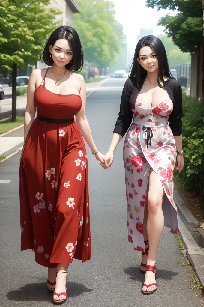 (1 young man), (1 mom asiática), (Duet), A mom s，（a young mom with big breasts，narrow waist，bare shoulders，(long skirt dress, floral print, naked）, Milfs europeas de 40 años y th1 young man negro r, Best Quality:1.4), (ultra high resolution:1.2), (8k, RAW Photos:1.2), Laurena Lexis, (1 mom, 1 sound), Moms showing their curves, lean, Wear sexy clothes and shorts., light eyes, a mother , ((french kiss))