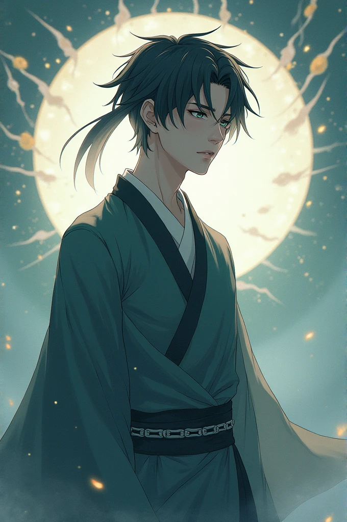 A male Jujutsu Kaisen character with a spiritual theme who is serene and calm