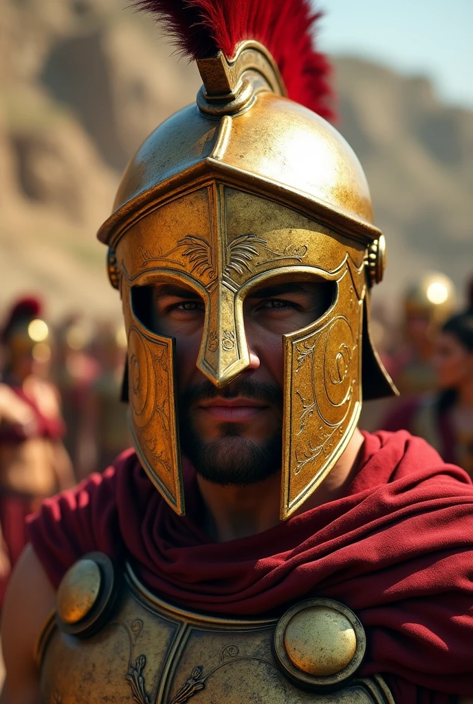 Spartan Front Helmet Gold Hairless