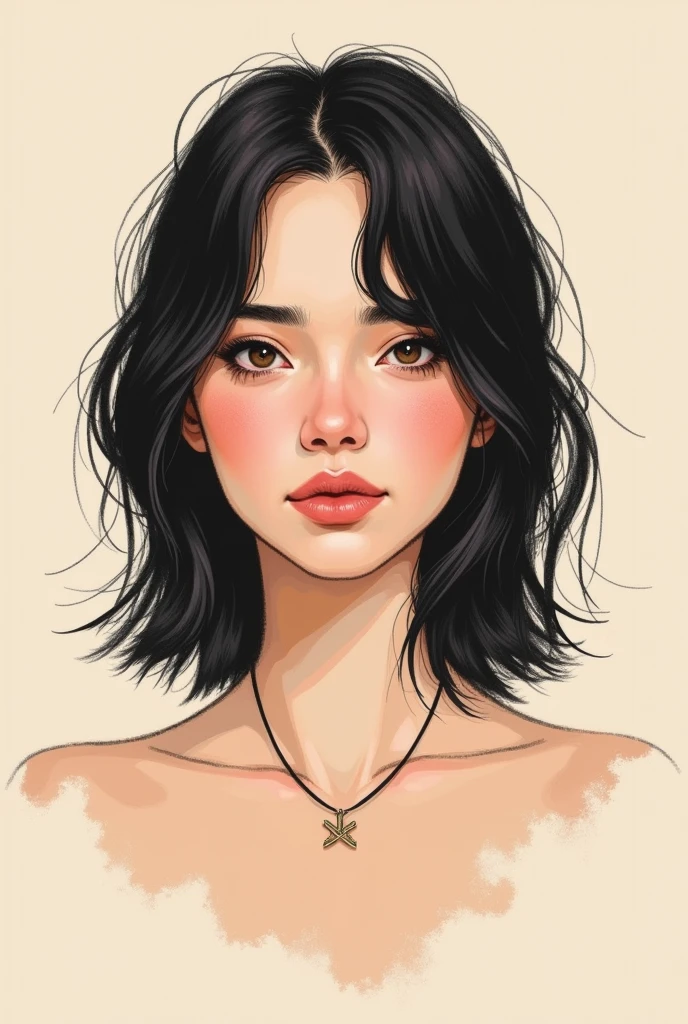portrait of the singer mitski in easy drawing