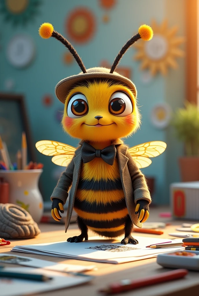 A bee that is a graphic designer