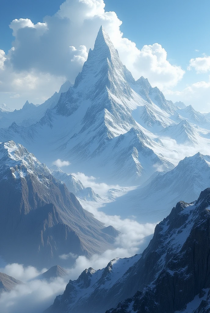 A silver-topped mountain range stretching for many, many kilometers