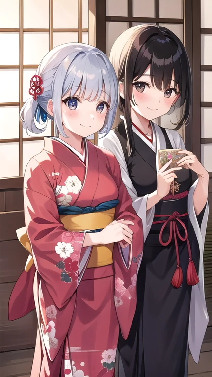 Old lady with a Japanese girl、smile