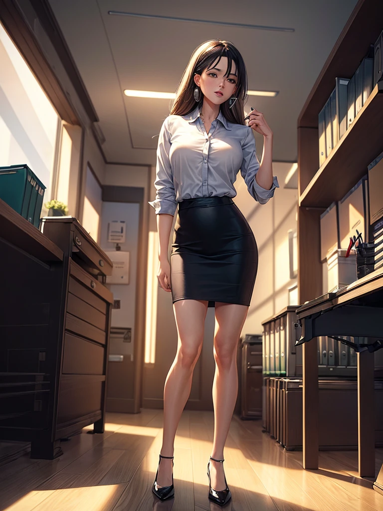 masterpiece, great, (Office: 1.8), CG drawing with very high detail., standing, a man holding a woman's hand, lovers, couple in love, man and woman with short tanned hair, layered dress, hands crossed on waist, In front of the audience, illustration, wide angle panoramic