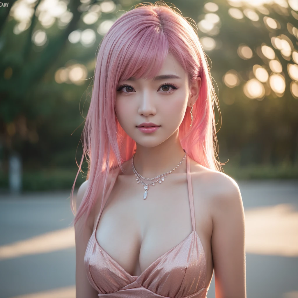 best quality, masterpiece, highres, 1girl,china dress,hair ornament,necklace, jewelry,Beautiful face,upon_body, tyndall effect,photorealistic, dark studio, rim lighting, two tone lighting,(high detailed skin:1.2), 8k uhd, dslr, soft lighting, high quality, volumetric lighting, candid, Photograph, high resolution, 4k, 8k, Bokeh, pink hair, nude,
