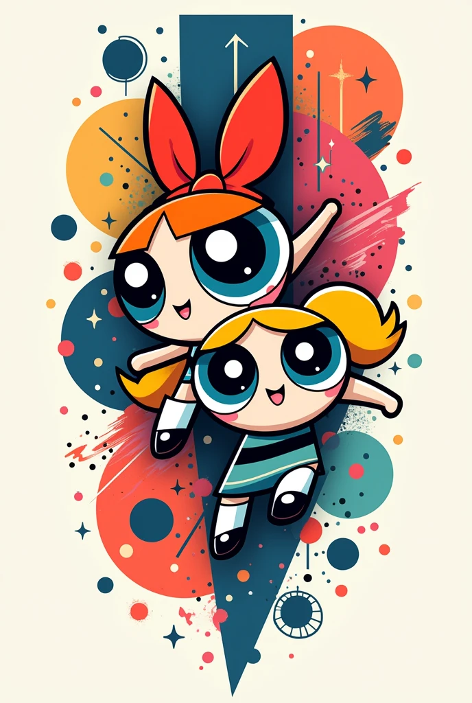 Create a Powerpuff Girls tattoo, without using the main characters with images that resemble. the drawing