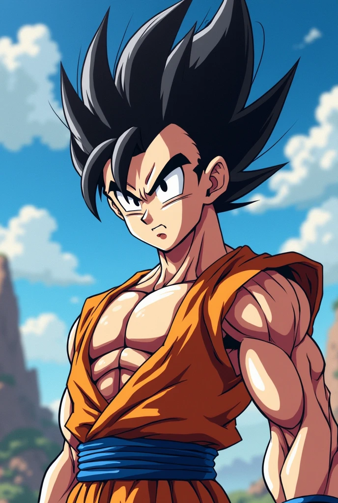 Make Vegeta look with a challenging face