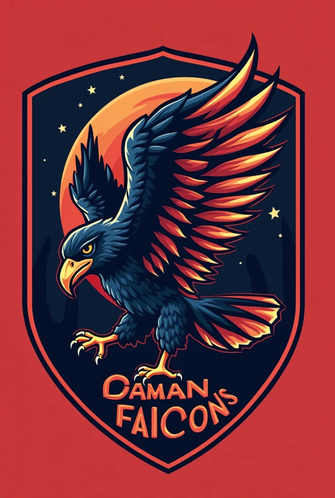 Makes logos for Cricket Team Name is Daman Falcons 