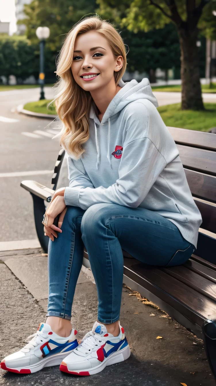 woman, blonde, mature, gorgeous, pale skin, tall, hoodie