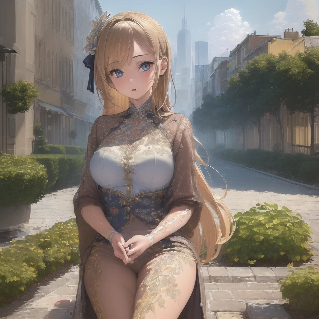 (masterpiece, best quality, Extremely detailed: 1.6), illustration, (single, 1 girl, Beautiful and delicate eyes: 1.2), City, street, Lovely, another world.