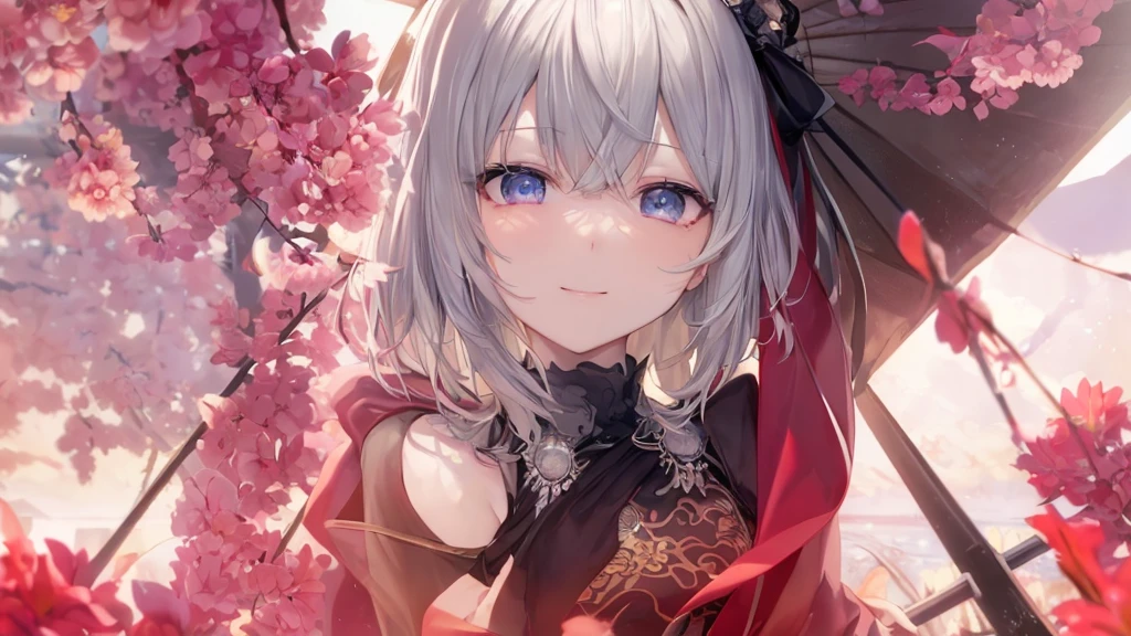 Ultra HD,Look at the viewers, Place your hands behind your back, With a girl, 20-year-old, 非常にshort hair, Long bangs between the eyes, Pale blue eyes, Very detailed,(masterpiece、Highest quality),Gray Hair、Laughter、wonderful, Silver Hair, iris, short hair、 Fluttering Hair、Small face、明るいsmile、(Detailed face) ,Professional Lighting,wonderful風景,blue sky, sunlight,Looking down from above,Portraiture、Open your mouth、Flower Field、Her eyes were shining、Mysterious and enchanting atmosphere。With AI Painting、とてもshort hair, Long bangs between the eyes, Very detailed,(masterpiece、Highest quality)、alone、Gray Hair、Fantasy, Silver Hair, Fantasyな風景、smile、Open your mouth、short hair、short hair、hairpin、black eye、Grey Eyes、Beautiful Eyes、Black Shirt、White hoodie