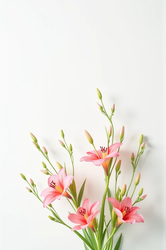 White wallpaper and some flowers