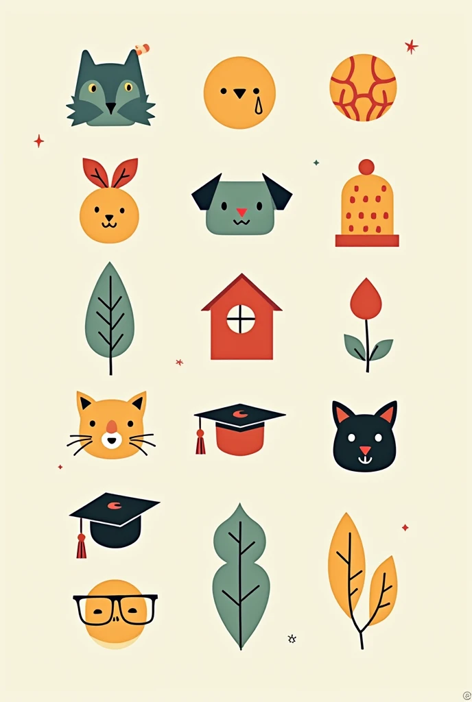Create a college of symbols and logos for children