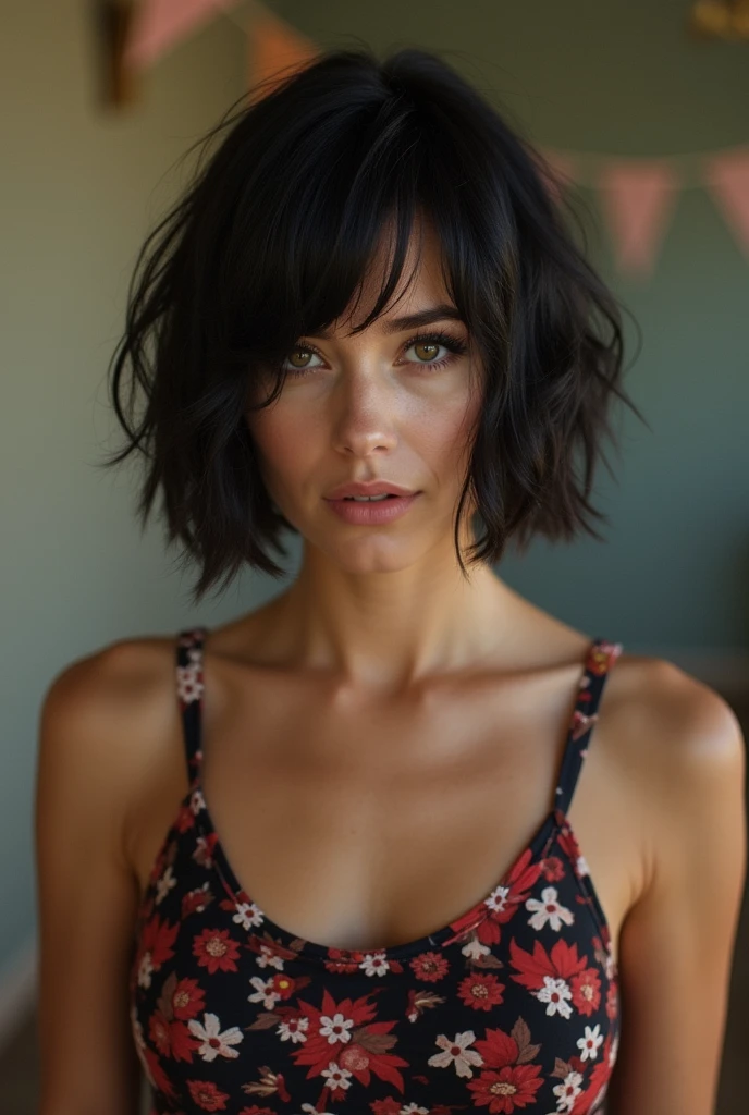 Addie Nicole Amick,31aged, Bob cut slide,hair black,
