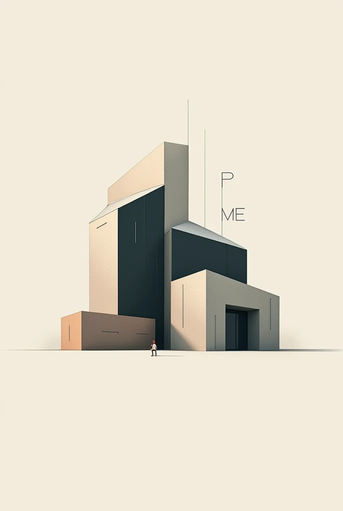 Geometric logo with PME with reference to the field of architecture 