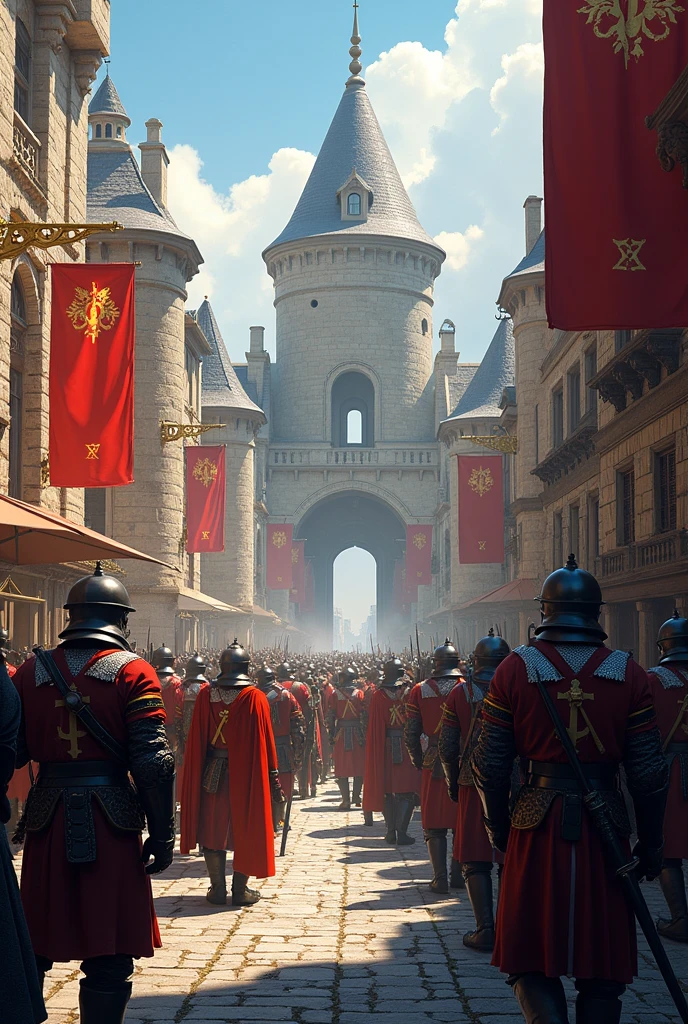 To a medieval city full of soldiers