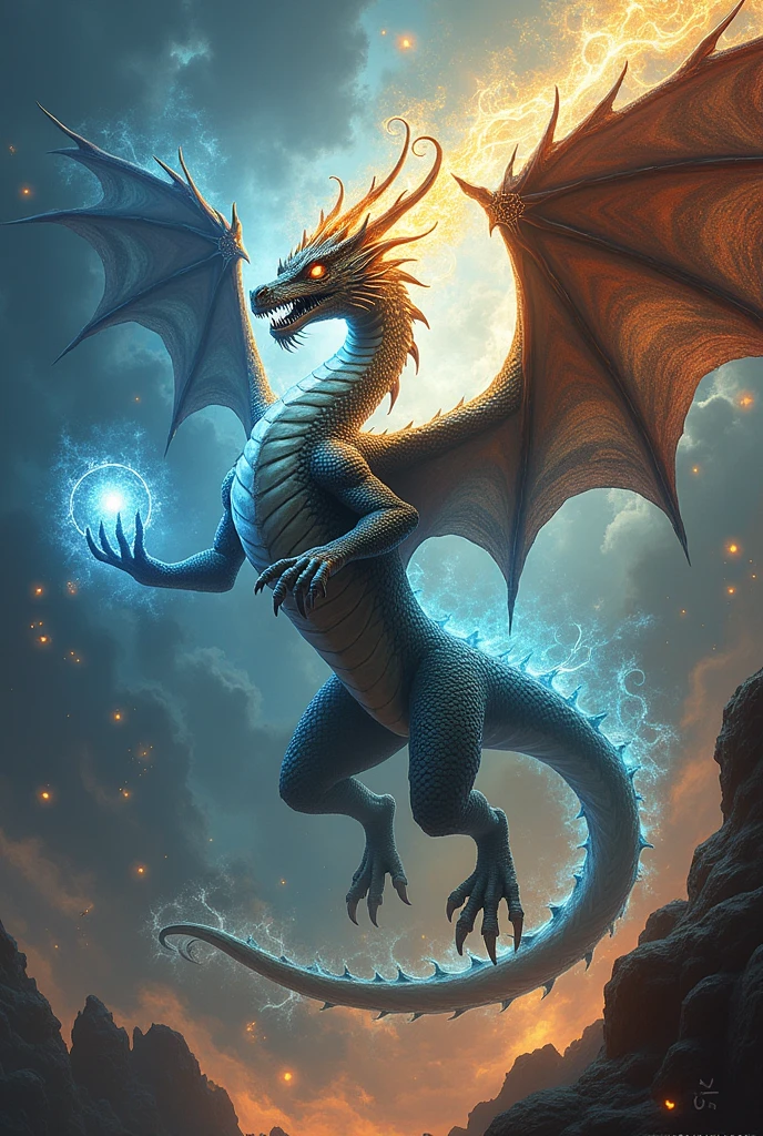 A western dragon doing yin and yang magic