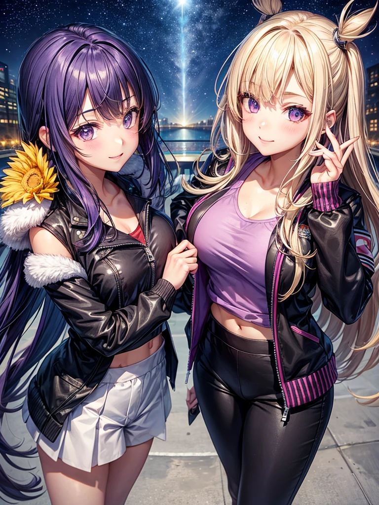 best quality,,smile,blazer,swimsuit,School,Collective of girls,Track jacket,Physical education class,JK,Sexy and cute,future,Wearing a fastener bra,zipper bra,She has her bangs down,Purple Eyes,evolution系ファッション,Cuteness at its finest,Sparkling,Track pants,Long trousers,beautiful,middle School girlultiple girls are depicted,harem,idol group,infinite possibilities,leather jacket,fur jacket,futureの服装,evolution,starry sky background,valley,photo shoot,long hair,wearing a cardigan,beautiful girlの国,girl's paradise,highest quality,big breasts,leather jacket,happy girl,horny girl,Blue eyes,perfect face,standing position,She has her bangs down,fur jacket,Beautiful eyes,smooth hair,perfect eyes,beautiful girl,Angel Girl,multicolored hair colors,naughty girl,beautiful,High-dimensional beautiful girl,Multidimensional beautiful girl,gathering,Group、,