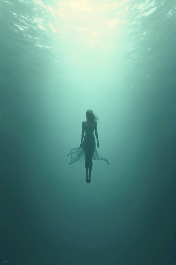 An individual dropping into a void with water