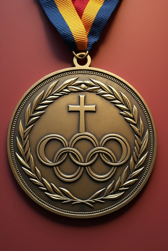 I need a circle for a medal, Bible Olympics 2024 and includes a small cross