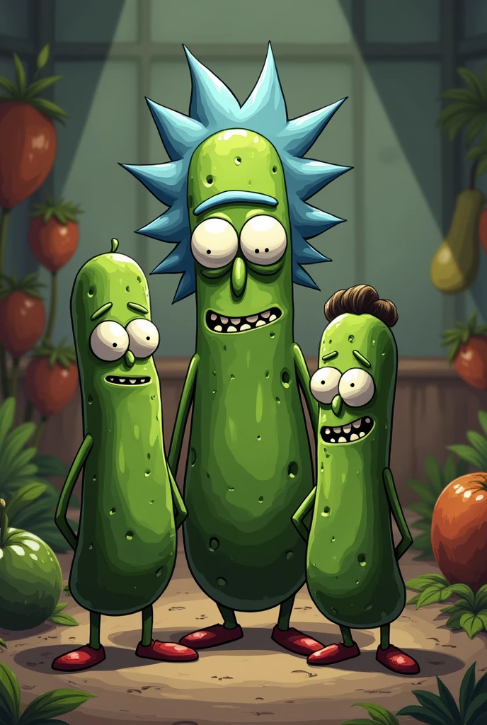 a photo of the pickle rick team