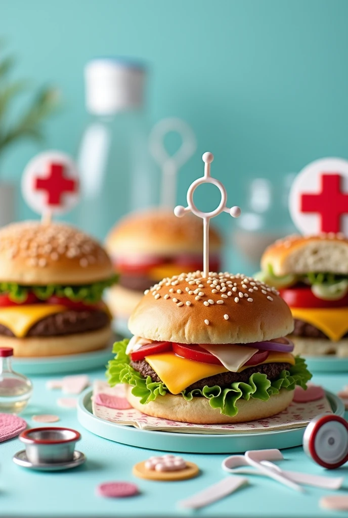 Image post about medical-themed burgers
