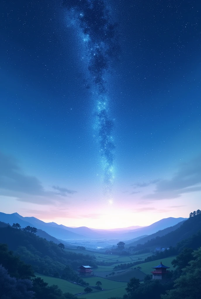 Japanese Background dawn time sky is filled with shining Star