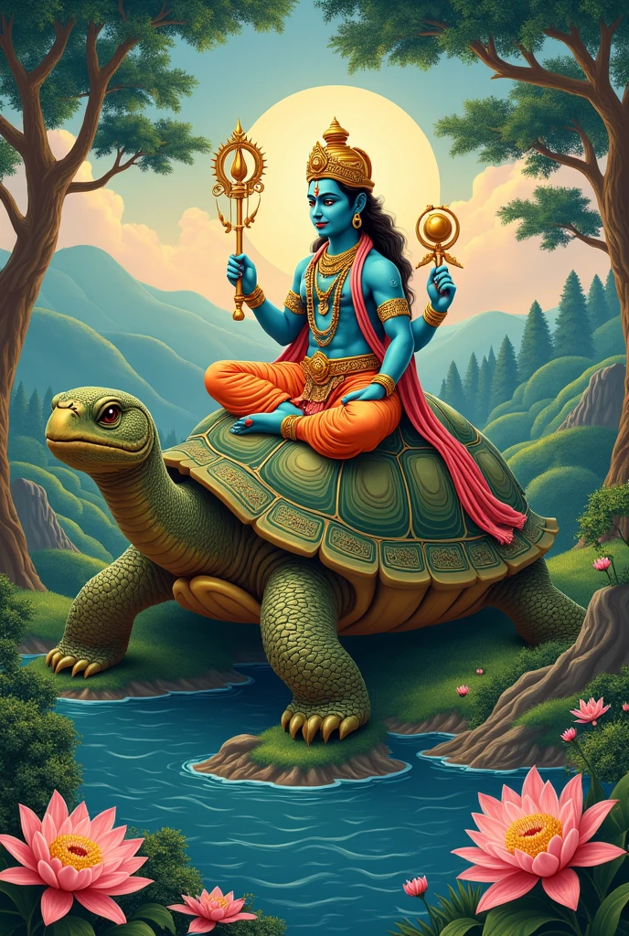 Lord Vishnu, one of the principal deities in Hinduism, is often associated with stories that emphasize his role as the preserver of the universe. One such story is the tale of his Kurma Avatar, the second of Vishnu's ten incarnations (Dashavatara).