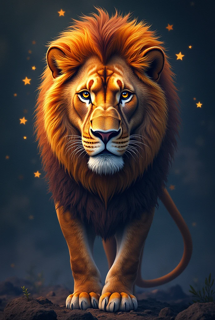 make a lion with irsael stars behind
