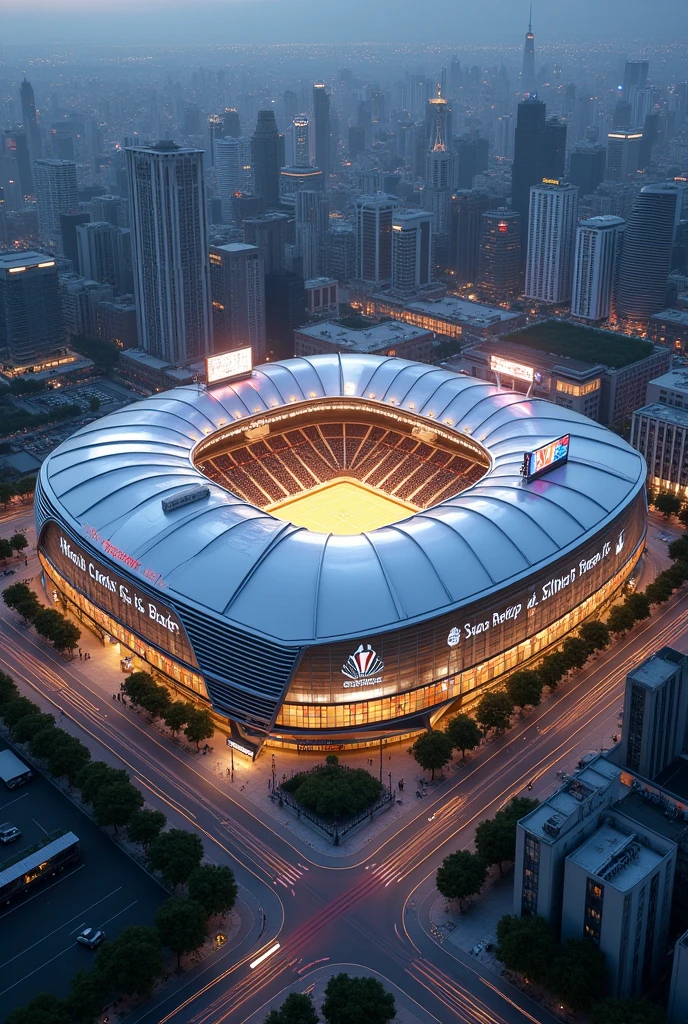 Give me the image of a small stadium with a capacity of 10,000 people