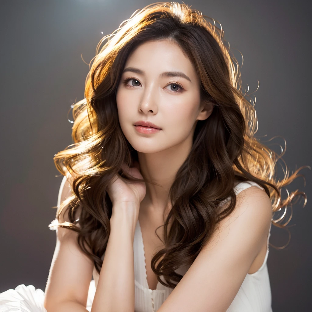 Beautiful mature woman with beautiful wavy long hair, Sexy middle aged woman, Ultra-high resolution,(Realistic:1.4), ((Highest quality)), ((masterpiece)), (be familiar with),
