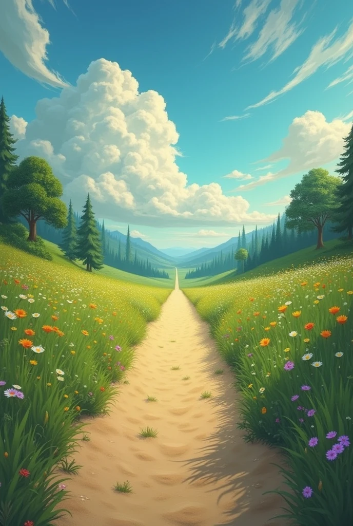 Make two paths, one narrow and the other spacious, and in the middle, let a person decide which one to choose.