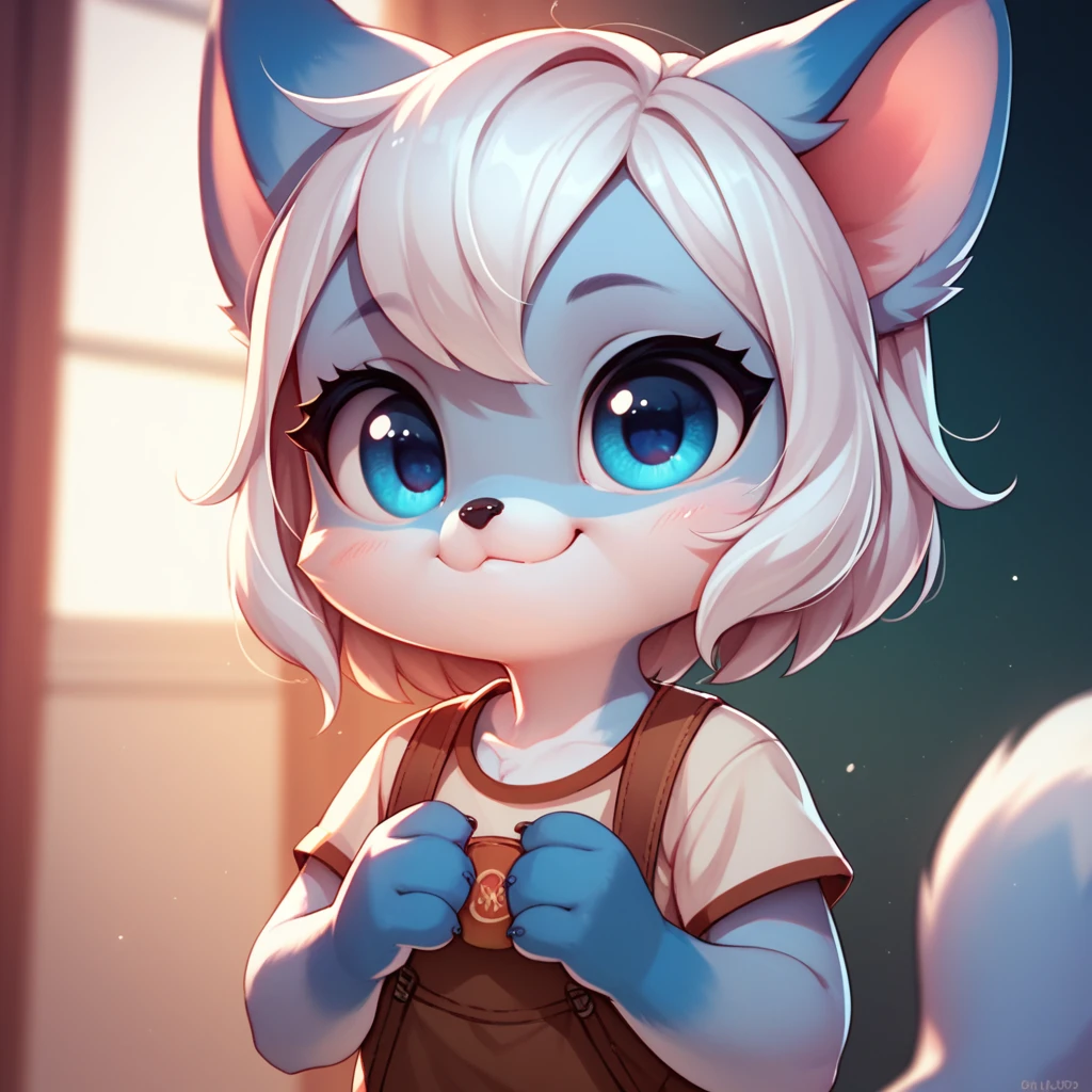  fox, female, white hair, silver fur, blue eyes, cute kid, ae, white hair, cute, cub