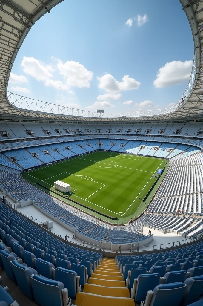 The Owl's Nest is a LITTLE stadium with a 10,000 spectators capacity it's white and not so modern in Yorkshire, Leeds. The colors are white and a bit of blue, it's little no roof and one floor