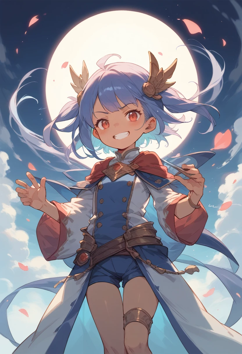 masterpiece, best quality, score_9, score_8_up, girl, loli, grin, fantasy,