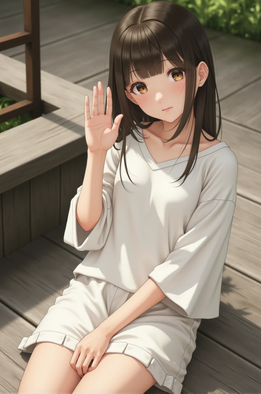 ((Attention to detail)),(Very detailed), Very detailed CG ユニティ 8k 壁紙, beautiful girl,((Two people)), Highest quality, 8k, ((8--old)irl、Straight long hair、Summer clothing、((Smile))、Bust Shot、(Ocean)、