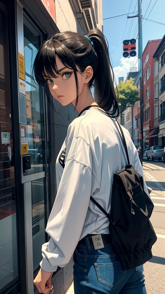 This guy is tall, with 1,80m de altura, has light brown skin and green eyes. Her hair is black and long, usually tied in a low ponytail. He wears casual clothes, like a black t-shirt, light denim jacket and caramel pants. He looks serious and reserved., but has an unexpected sense of humor. Exceptional features: is extremely athletic and has a lot of energy to burn.