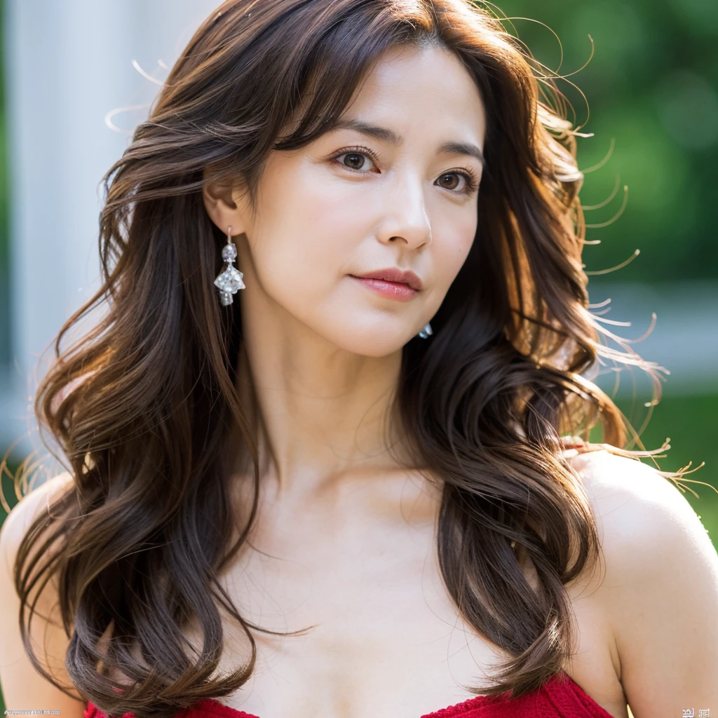 Beautiful mature woman with beautiful wavy long hair, Sexy Mature, Ultra-high resolution,(Realistic:1.4), ((Highest quality)), ((masterpiece)), (be familiar with),